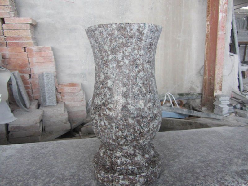 G664 Brown Star Granite Cemetery Flower Vases